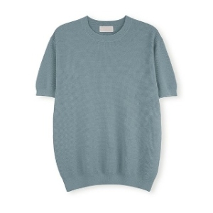 리빌모아 카인드 엠보 라운드넥 반팔 니트_SG1 KNH Q012 (소라)