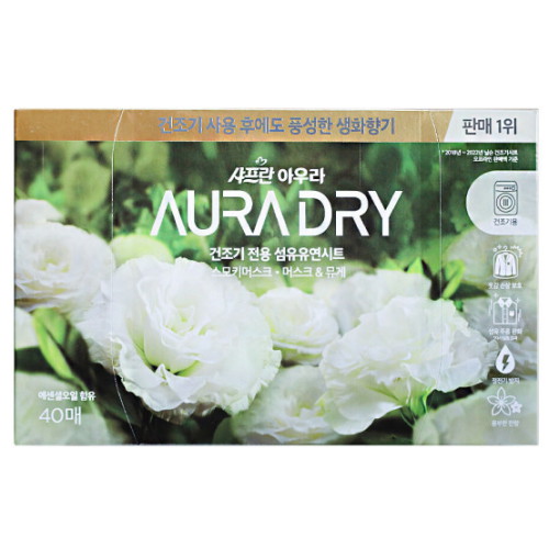LG생활건강 샤프란 아우라 드라이시트 스모키머스크 40매 (1개)