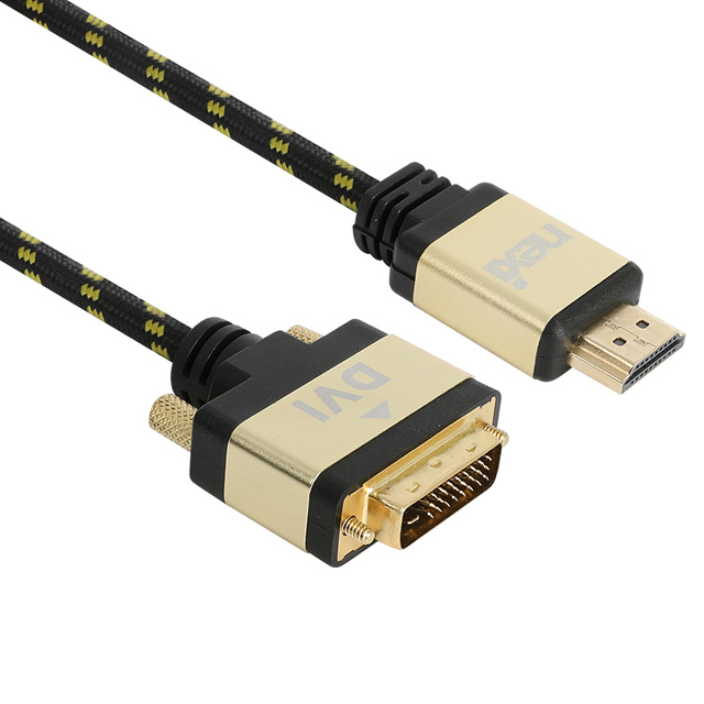 리버네트워크 NEXI 파인골드 HDMI v2.0 to DVI-D 케이블 (NX997, 5m)