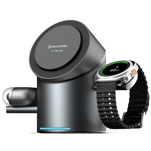 신지모루 Qi2 3in1 맥세이프 M 윙 터보 무선충전기 (갤럭시워치용)
