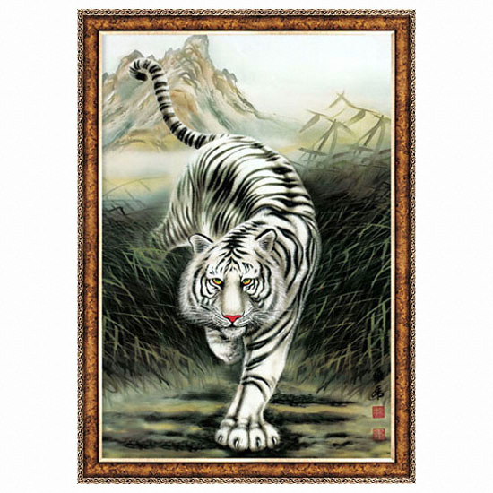 비엔퍼즐 ㅤ백호도 앤틱 골드 (1000P+액자세트)_이미지