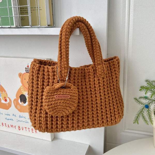 미콘 APK685O1 23638 여성 캐주얼 코바늘 뜨개가방 키링백