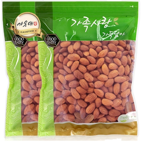 가족사랑 무염 볶은 아몬드 1kg 2개