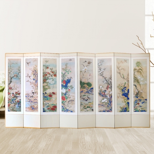 박씨상방 명화 화조도 민화 연회용 8폭병풍+ 05