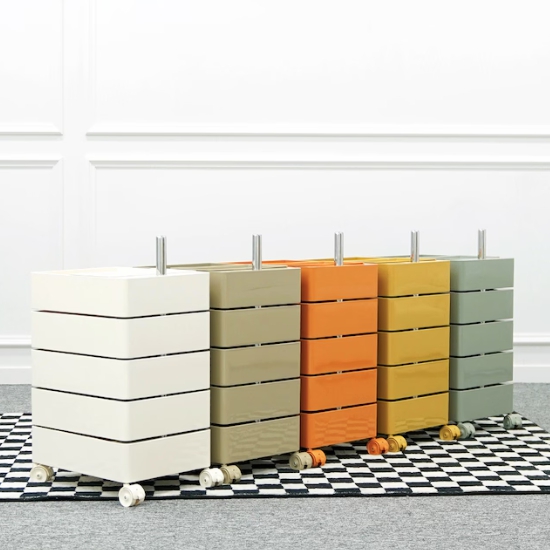 가쯔 3세대 이동식 360도 회전 사각 5단 트롤리_이미지