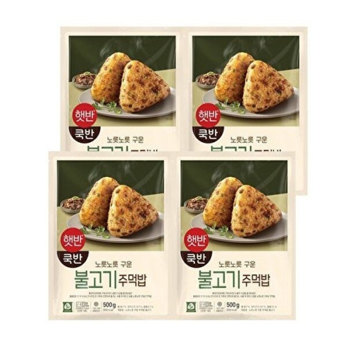 CJ제일제당 햇반 쿡반 불고기 주먹밥 500g (4개)_이미지