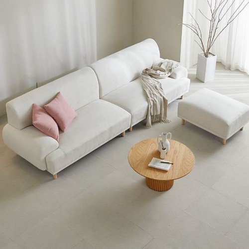 파로마 나래 라운드 아쿠아텍스 패브릭 소파 4인용 (스툴포함)_이미지