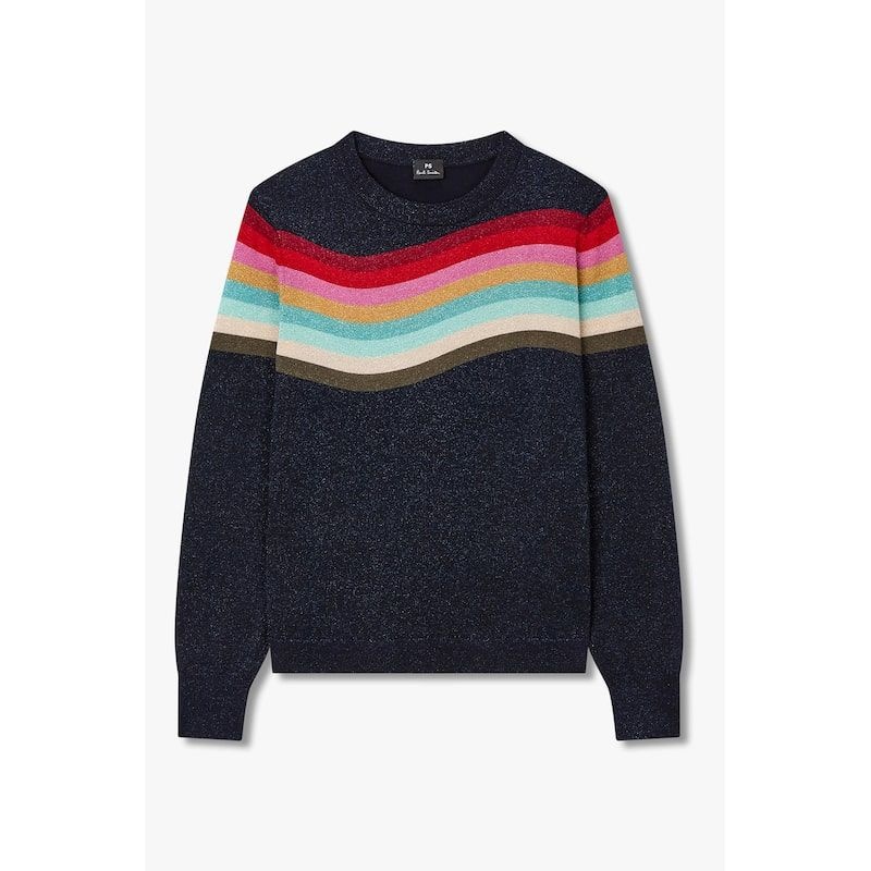 폴스미스 PS 여성 메탈릭 스월 크루넥 니트 풀오버 5765328013 1144864