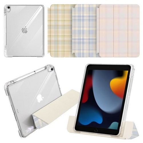 태블리스 iPad 7/8/9세대 체크 슬라이드 2Way 커버 케이스_이미지