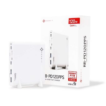 이엠텍 레드빗 PD PPS 120W 4포트 GaN <b>충전기</b> RB-PD120PPS
