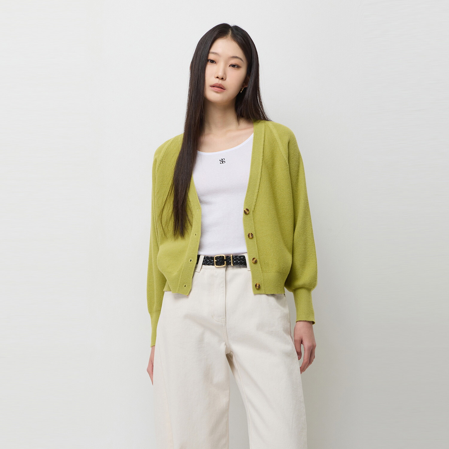 SISLEY 브이넥 루즈핏 가디건 SAKC70641_이미지