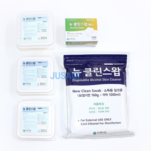 메디탑 일회용알콜솜 뉴클린스왑 CL-100 100매 팩 100매