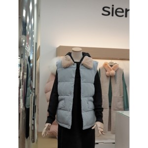 시에로 퍼 카라 스냅 여밈 DOWN VEST SG4JPF601_이미지