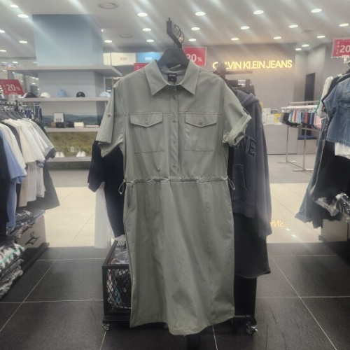 리트머스 여성 여성 카라넥 롤업 반팔 원피스 LP2OF221