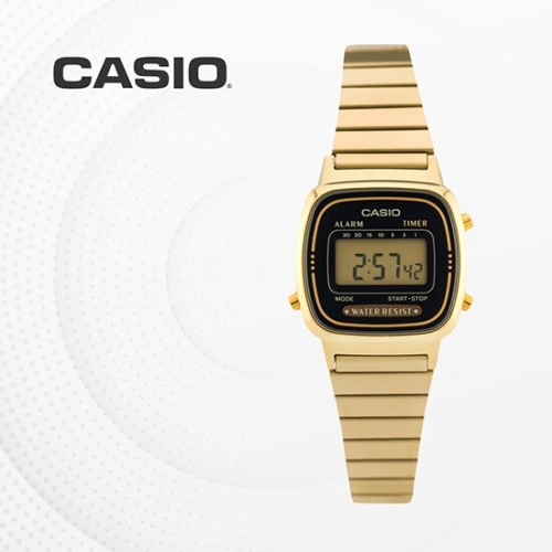 CASIO 여성 여자 커플 손목시계 메탈밴드 전자시계 금장 패션시계 LA670WGA-1