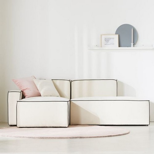 델리 모듈 팔걸이 암리스 아쿠아텍스 패브릭 소파 3인용