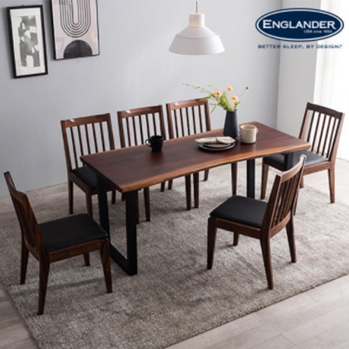 잉글랜더 산타로사 장미목 우드슬랩 원목 식탁 1600 (의자6개)