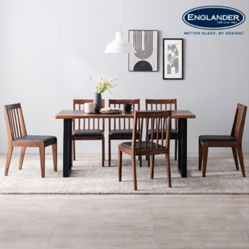 잉글랜더 산타로사 장미목 우드슬랩 원목 식탁 1600 (의자6개)_이미지