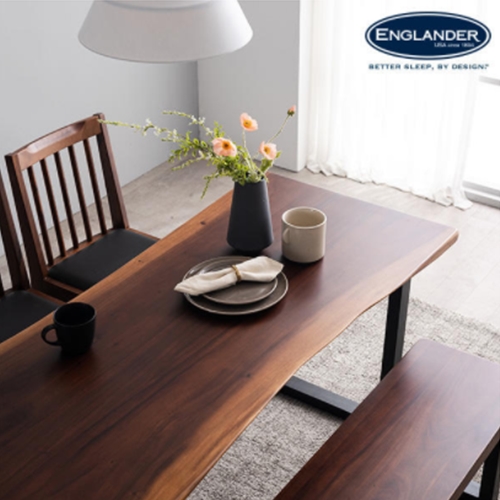 잉글랜더 산타로사 장미목 우드슬랩 원목 식탁 1600 (의자6개)_이미지