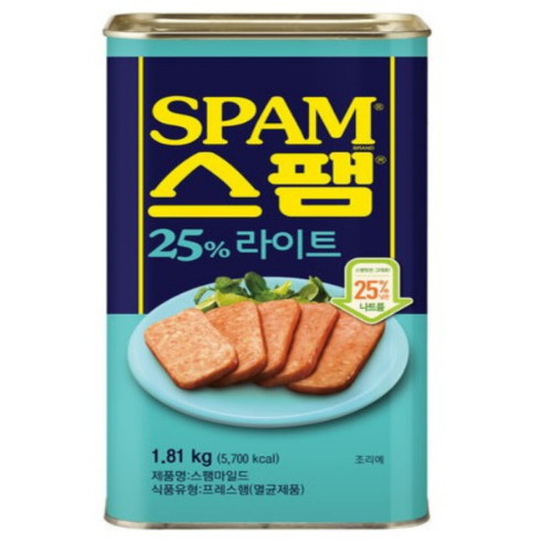 CJ제일제당 스팸 25% 라이트(마일드) 1.81kg이미지입니다. 누르면 해당 게시물로 새창이동합니다.