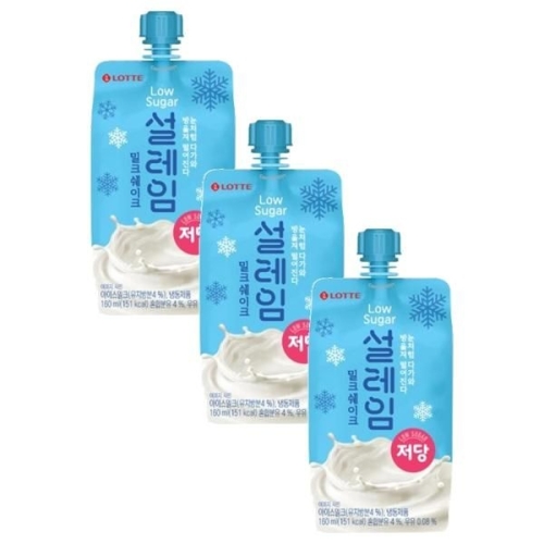 롯데제과 설레임 밀크쉐이크 저당 160ml (3개)_이미지