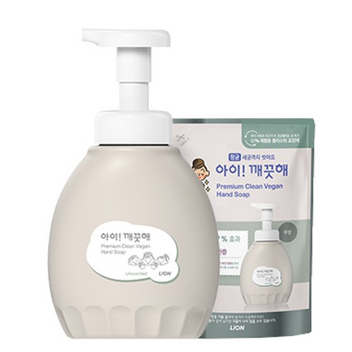 프리미엄 클린 비건 핸드솝 무향 450ml+리필 400ml