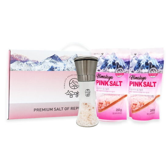 소금명가 히말라야 그라인더 핑크소금 3P 세트 680g
