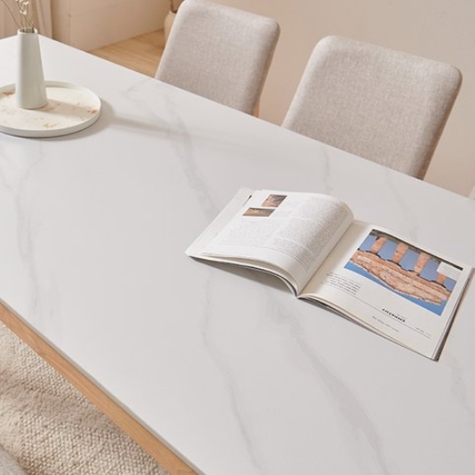 삼익가구 디아망 통세라믹 원목 식탁 1400 (의자2개+벤치1개)_이미지