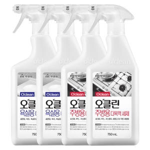 오클린 다목적세제 750ml 욕실2개+주방2개_이미지