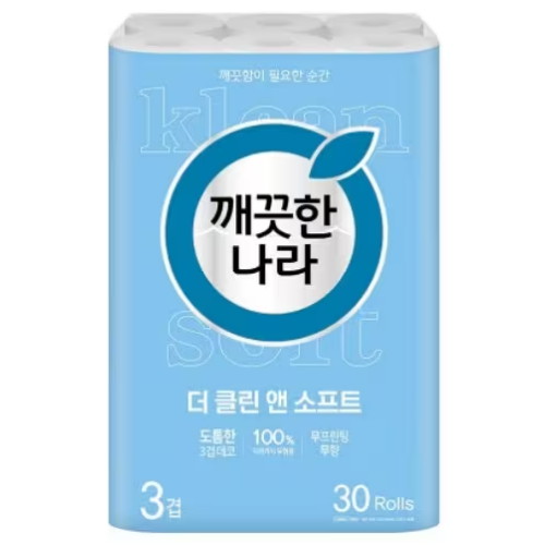 깨끗한나라 더 클린 앤 소프트 30m (30롤) (4팩)_이미지