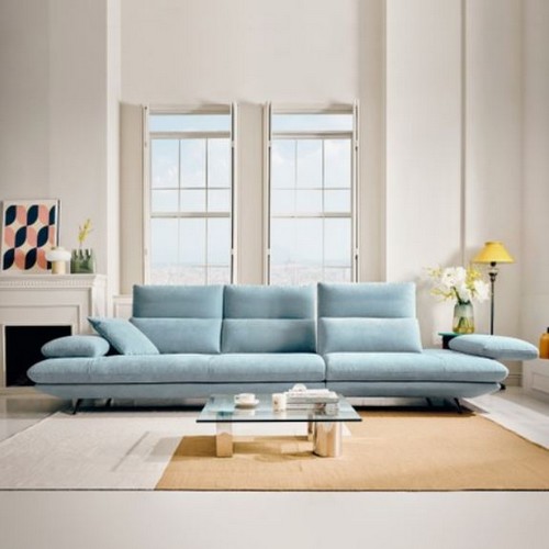 에싸 오아후 스윙기능 리브 패브릭 소파 4인용 (스툴별도)