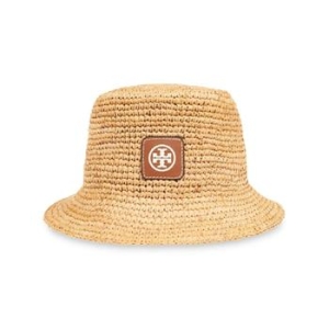 토리버치 로고 아플리케 라탄 썬 모자 157310200