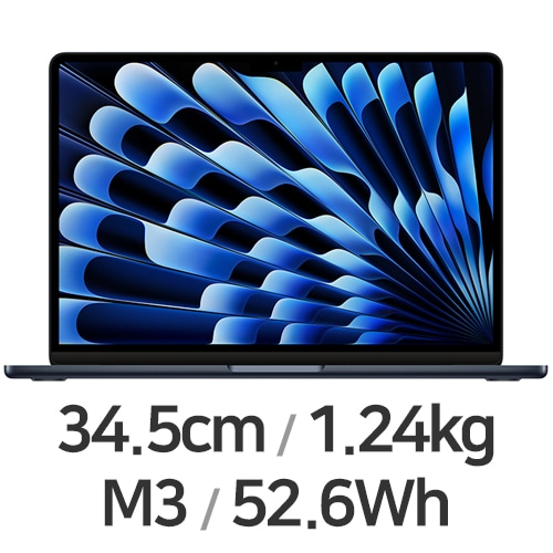 APPLE 맥북에어13 M3 8코어 CPU, 8코어 GPU 블루 중고이미지입니다. 누르면 해당 게시물로 새창이동합니다.
