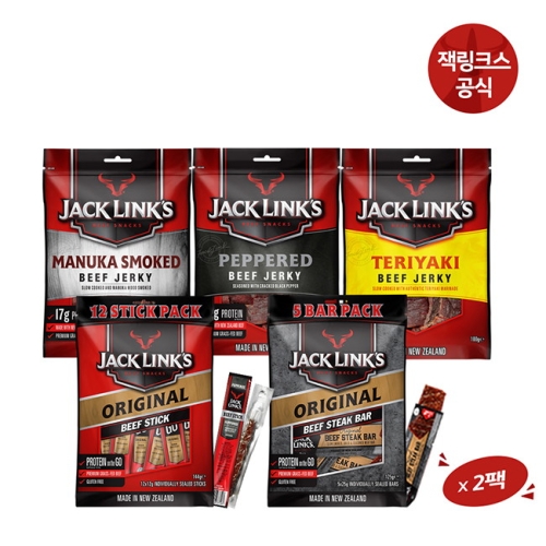 잭링크스 맛의잭팟 육포 5종 멀티팩 육포3종+스틱+스테이크바