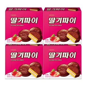 크라운제과 크라운 딸기파이 300g (4개)_이미지