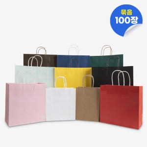 나우스팩 무지 컬러 종이쇼핑백 모음전 100장 15가지 컬러