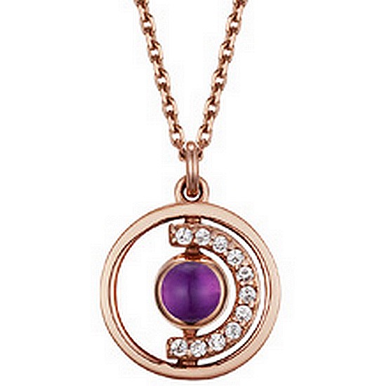 2월 탄생석 자수정 드봉디디 목걸이 JDRNRWS122V