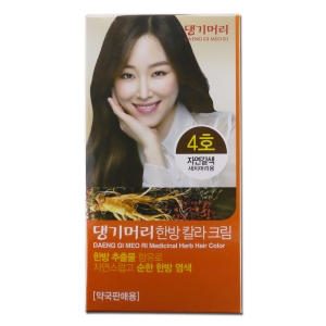  댕기머리 한방 컬러 크림 4호 자연갈색 염색약