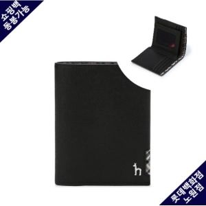 LF 헤지스 블랙 체크배색 중지갑 HJWA4E295BK