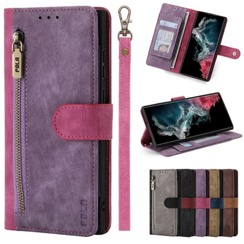 수나르 갤럭시A57 레트로 가죽 지퍼형 지갑 케이스