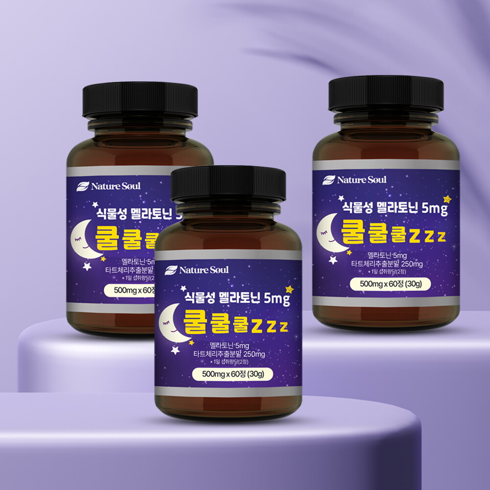 두리농산 식물성 멜라토닌 5mg 쿨쿨쿨zzz 500mg 60정 (3개)