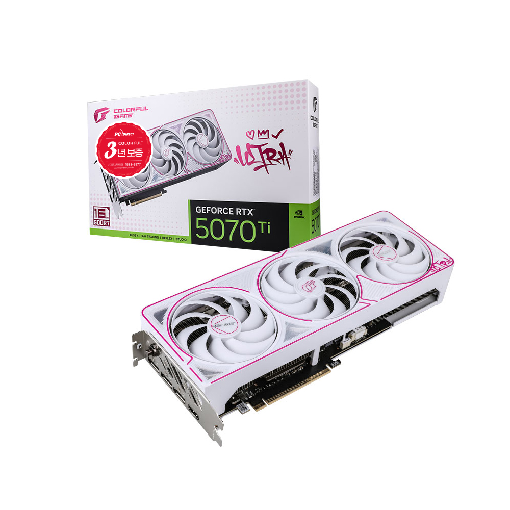 COLORFUL iGame RTX 5070 Ti ULTRA OC SFF White D7 16GB �Ǿ���Ʈ