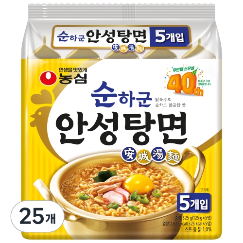 농심 순하군 안성탕면 125g (25개)_이미지