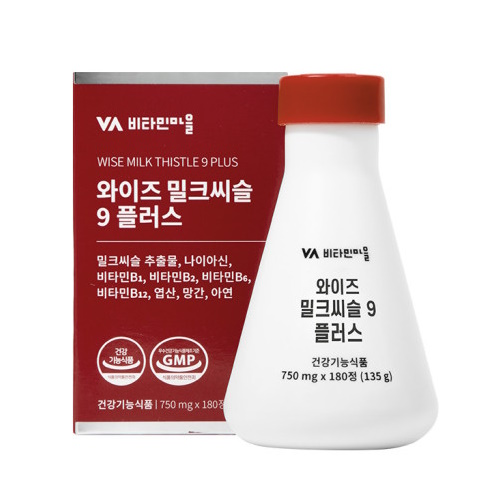 비타민마을 와이즈 밀크씨슬9 플러스 750mg 180정 (1개)