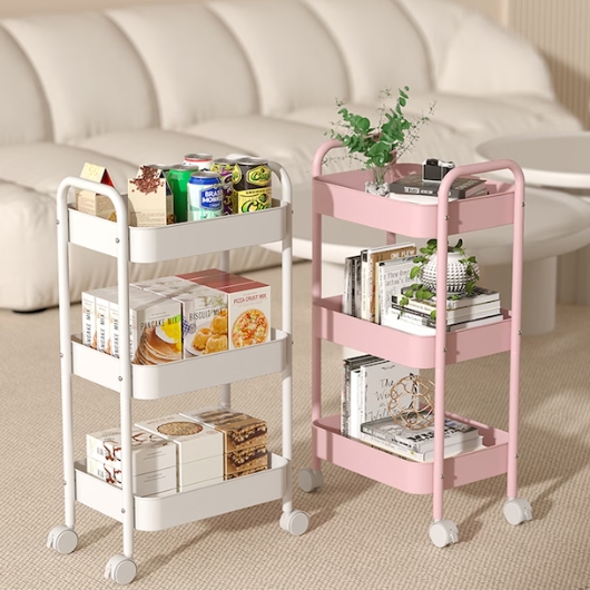  모던하지 이동식 3단 철제 트롤리