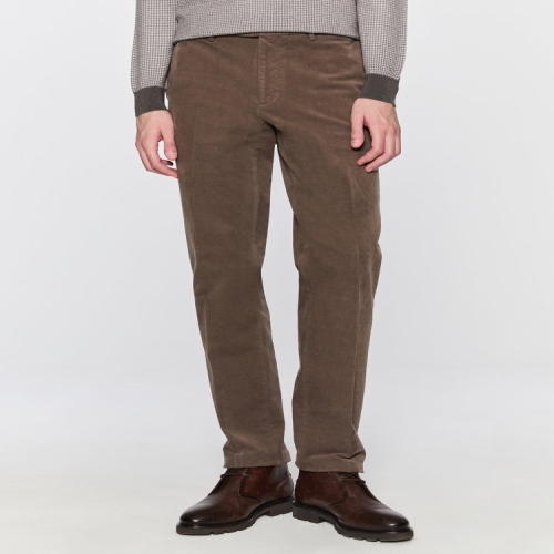 LF 닥스 남성 다크베이지 컴포트핏 몰스킨 팬츠_DMPA5D305I3