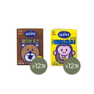 CJ제일제당 얼티브 식물성 초코 120ml + 바나나 120ml (12개)