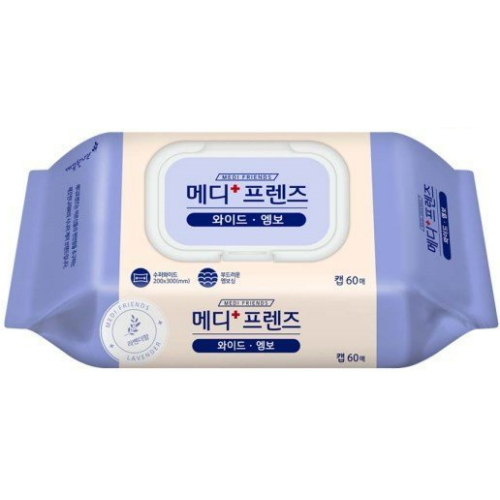 와이드 엠보 물티슈 캡형 60매