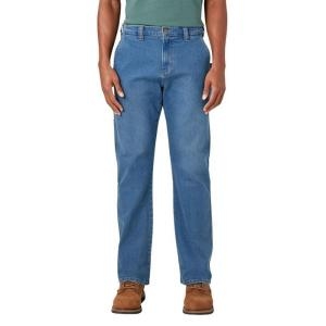 디키즈 남성용 플렉스 레귤러 핏 카펜터 유틸리티 청바지 데님 라이트 워시 117868 36W x 32L Denim Tinted W..