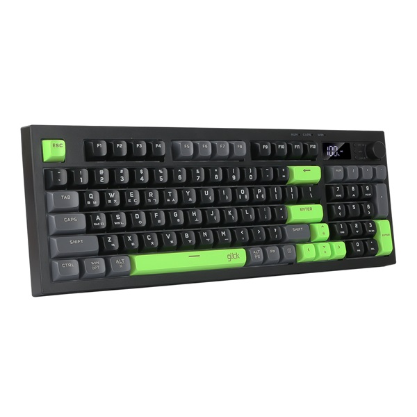 지클릭커 OFFICEPRO WK50 사일런스 M RGB 무소음 방수 무선 블루투스 94 (Poker Green)_이미지